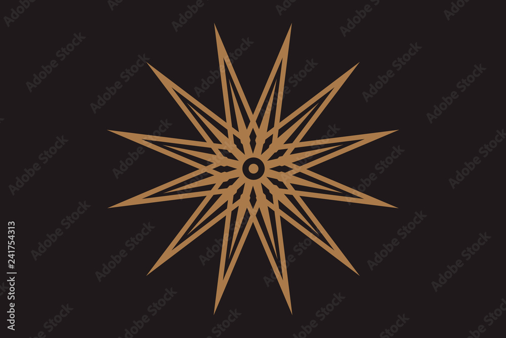 Abstract sun vector, geometric design, star design