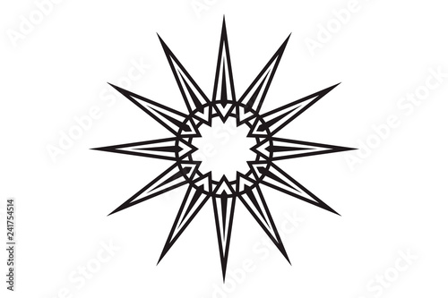 Abstract sun vector, geometric design, star design
