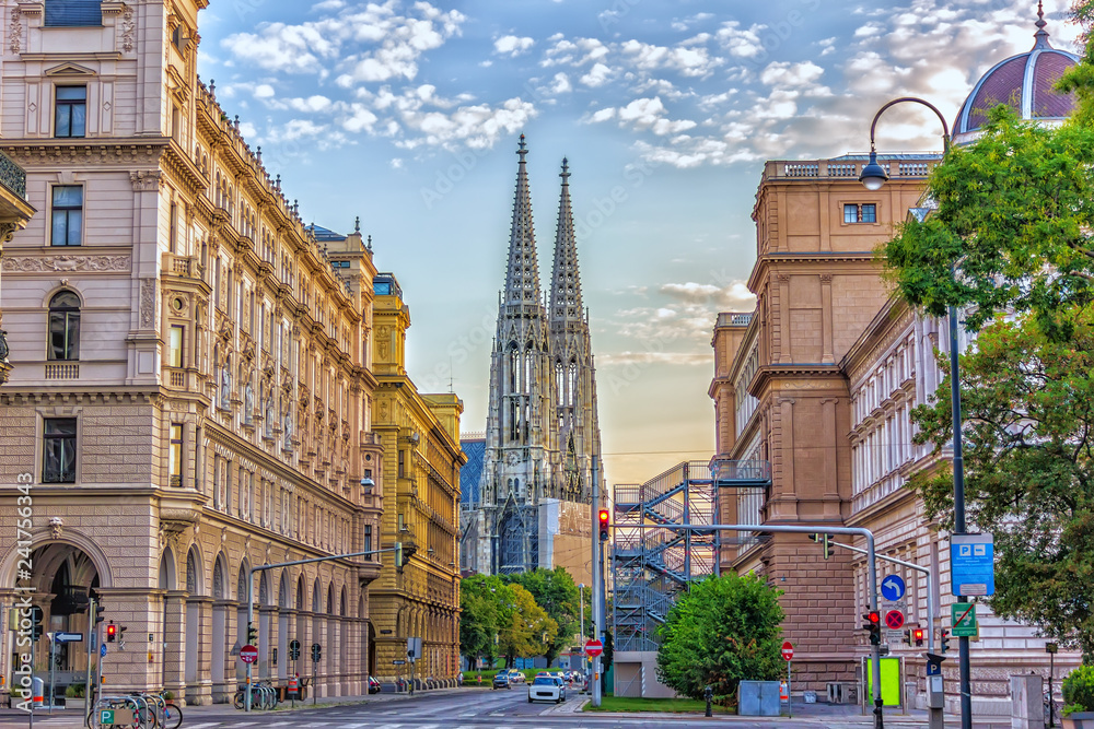 Obraz premium The Votivkirche in the centre of Vienna, Austria