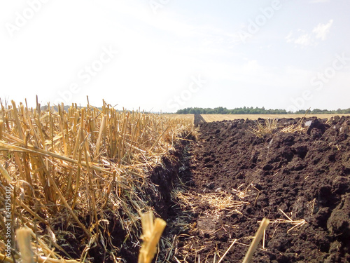 Equal plowing of the field after cleaning of wheat