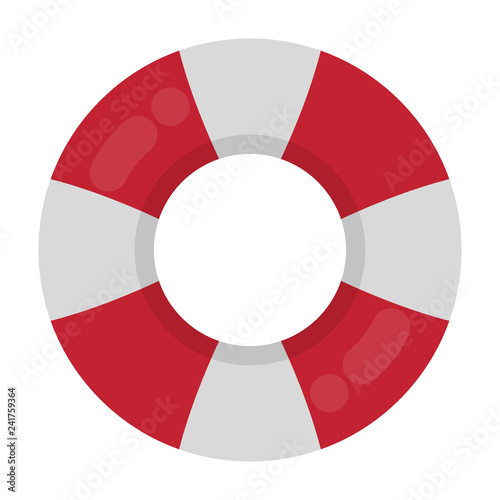 Red and White Ring Float - Red and white inflatable ring float isolated on white background