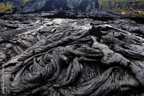 Hardened laval flow at Volcanoes National Park, Hawaii photo