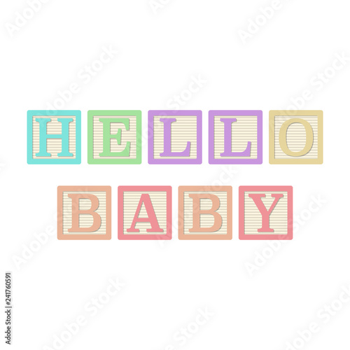 Hello Baby Alphabet Blocks - Pastel alphabet blocks spelling Hello Baby