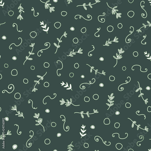 Vector Twigs and Swirls seamless pattern background. Perfect for fabric, scrapbooking and wallpaper projects.