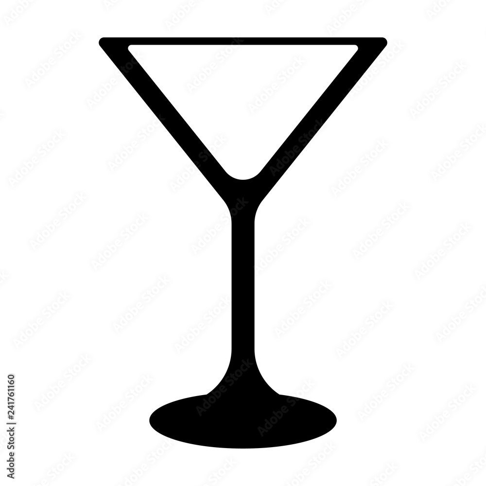 Martini Cocktail Glass - Black and white martini glass Stock