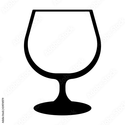 Snifter Cocktail Glass - Black and white brandy snifter or cognac glass