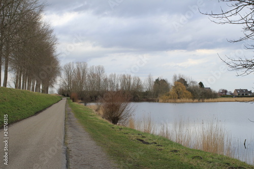 a large wetland area in the dutch countryside near hulst in fall photo