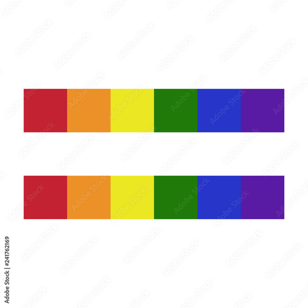 Rainbow Equality Symbol - Rainbow equal sign representing symbol of ...