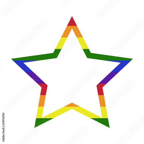 Rainbow Star Outline - Colorful outline of rainbow star design with horizontal stripes