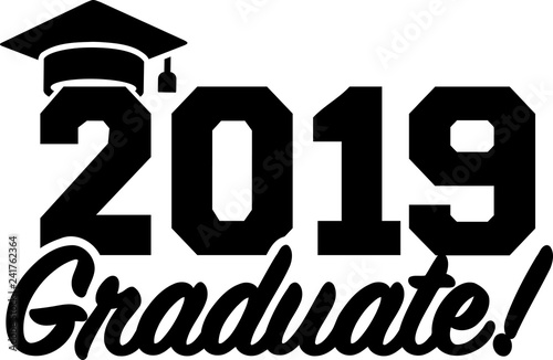 2019 graduate in black with mortarboard