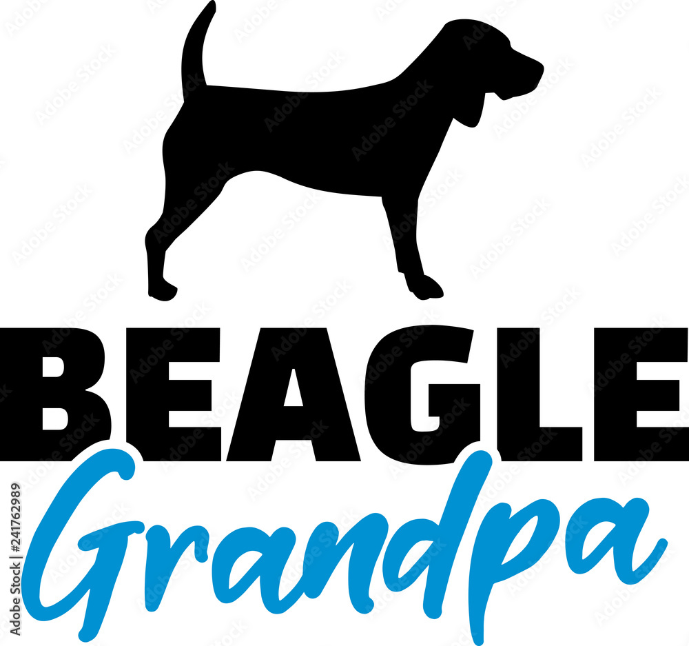 Beagle Grandpa with silhouette