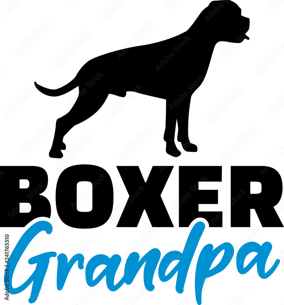 Boxer Grandpa with silhouette