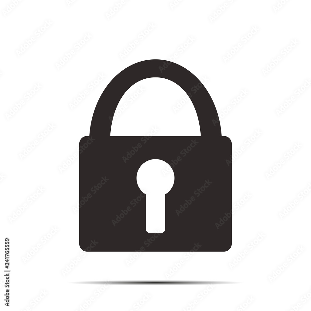 Lock Icon Vector Illustration isolated on white background on flat design Lock Icon Vector Illustration isolated on white background on flat design