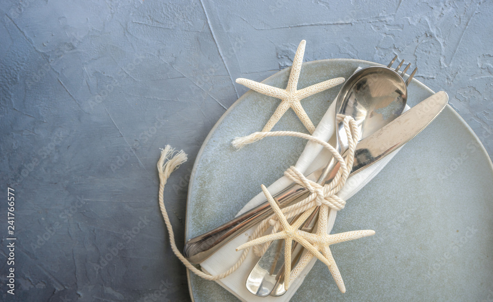 Summer marine table setting Summer marine table setting