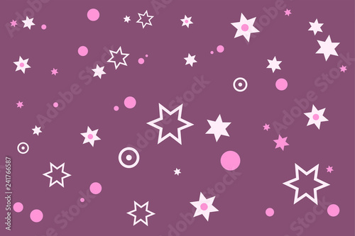 Pink stylish digital geometric background with different shapes.