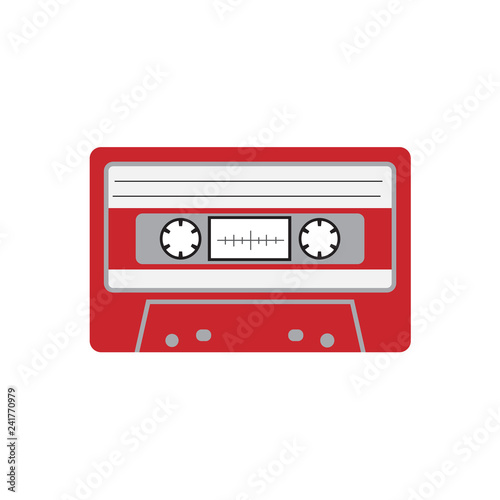 Cassette tape flat icon vector design illustration