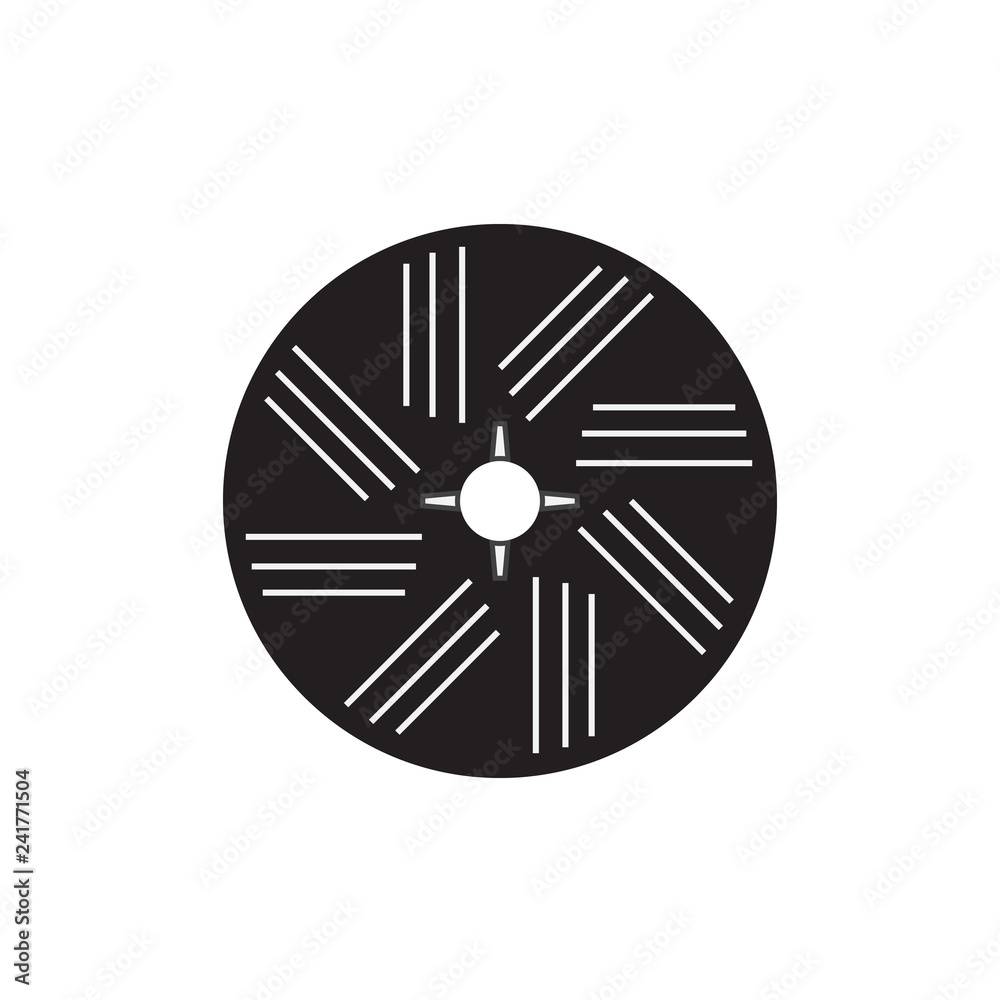 Stone wheel black vector icon design illustration Stone wheel black vector icon design illustration