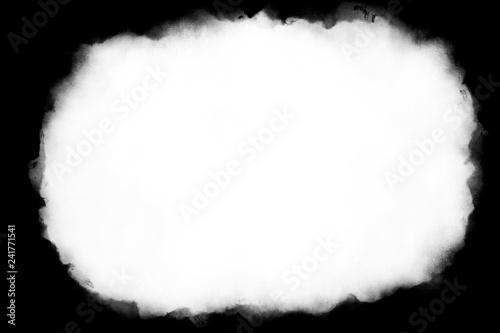 Watercolor Decorative Black & White Photo Edge. Type Text Inside, Use as Overlay or for Layer Mask.	