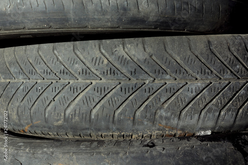 Texture of old tires.