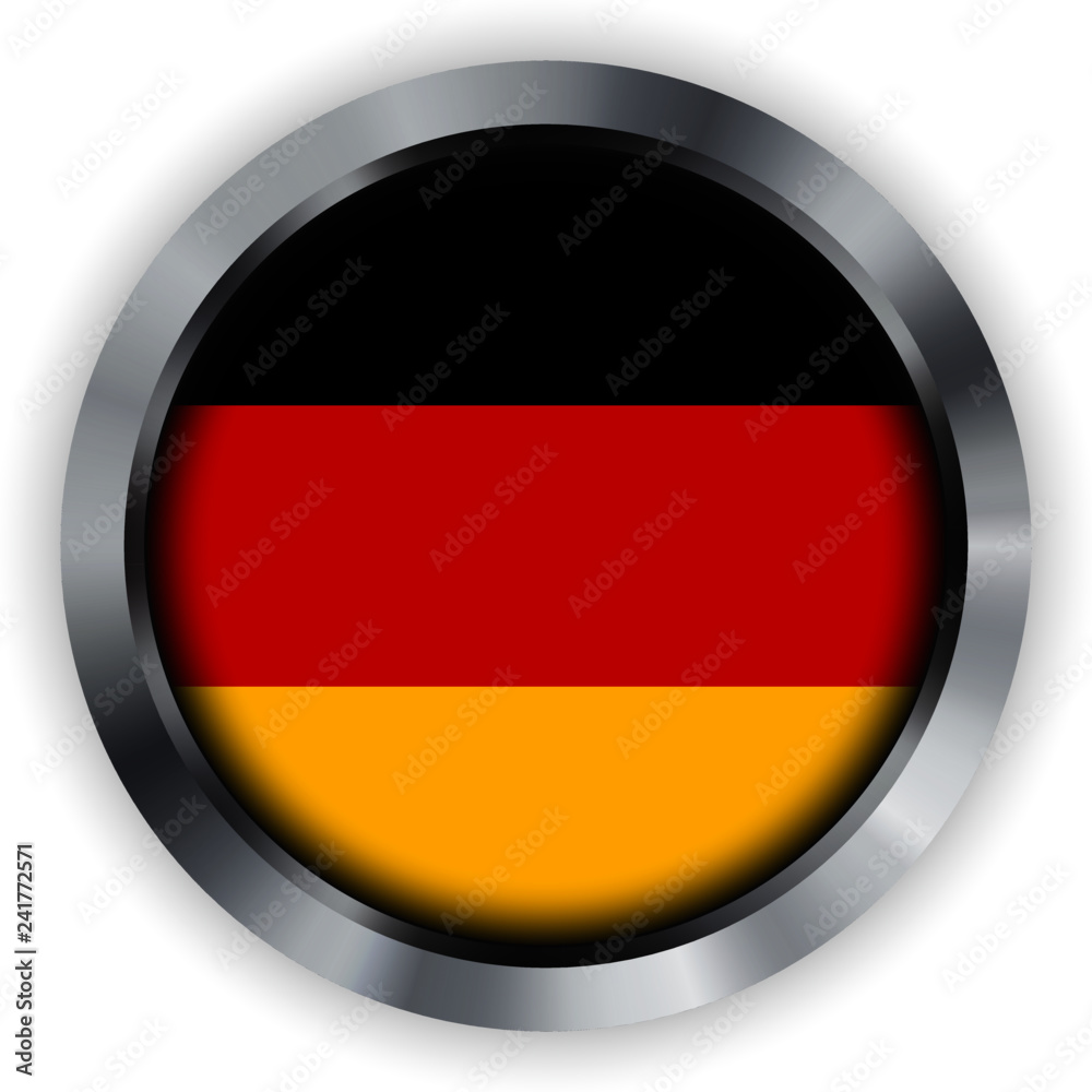 Obraz premium Germany flag in metal framework, emblem with shadow.