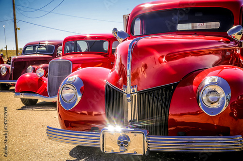 red classic car