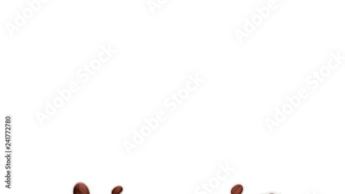Coffee beans falling down - transition - Alpha channel
