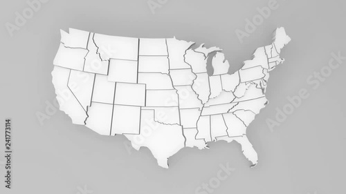 Animated map of United states with ALPHA channel.