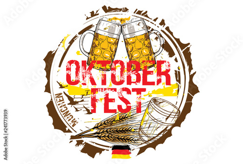 Oktoberfest Beer Festival concept. Hand drawn vector illustration.