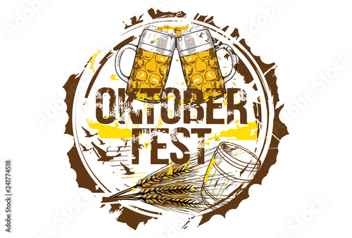 Oktoberfest Beer Festival concept. Hand drawn vector illustration.