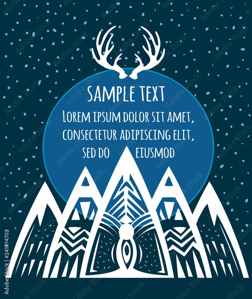 Naklejka premium Composition of geometric mountains