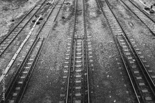 Blac and white railroad 