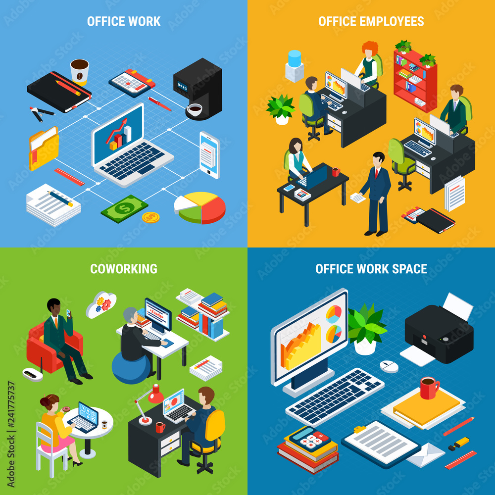 Business Isometric Design Concept Business Isometric Design Concept