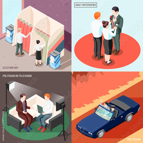 Politicians Isometric Design Concept
