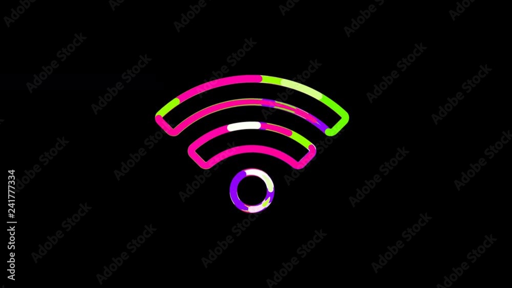 Circles gather in symbol wifi. After it crumbles in a line and moves to the camera. Alpha channel black Circles gather in symbol wifi. After it crumbles in a line and moves to the camera. Alpha channel black