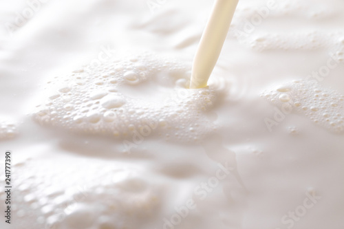 Steam of Milk Being Poured in a Bowl Milk