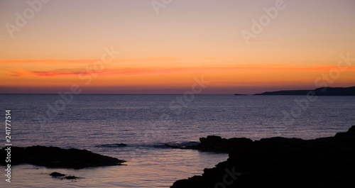 Sunset over the sea in Anglesey 