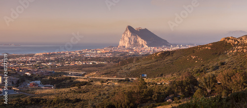 Panorama of Gibraltar seen from La Linea de la Concepcion