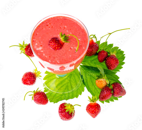 Strawberry puree of fresh berries, sweet dessert