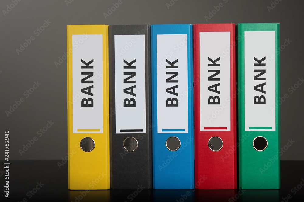 Aktenordner mit Beschriftung Bank Aktenordner mit Beschriftung Bank
