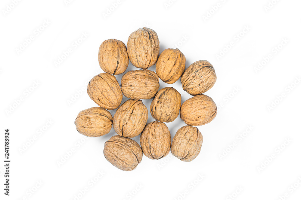 Whole big walnut kernel with thin shell isolated over white . healthy food for brain. Fresh walnuts background
Whole big walnut kernel with thin shell isolated over white . healthy food for brain. Fresh walnuts background