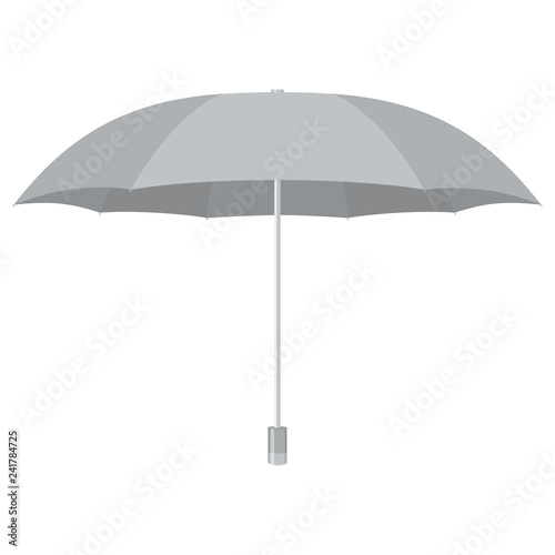 Silver umbrella. Isolated on white. Vector illustration.