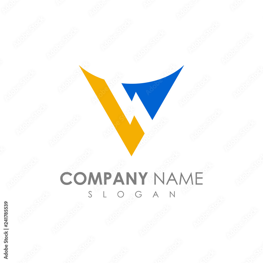 Simple Letter V Thunder Logo Design Simple Letter V Thunder Logo Design