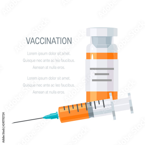 Vaccination concept, vector image in flat style