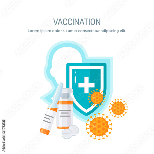 Vaccination concept, vector image in flat style