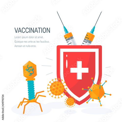 Vaccination concept, vector image in flat style
