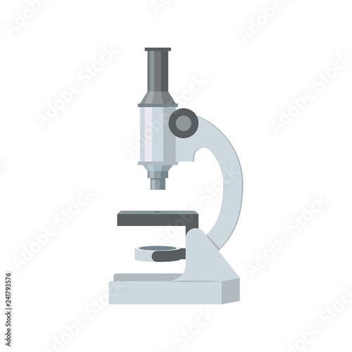 Vector microscope icon in simple flat style