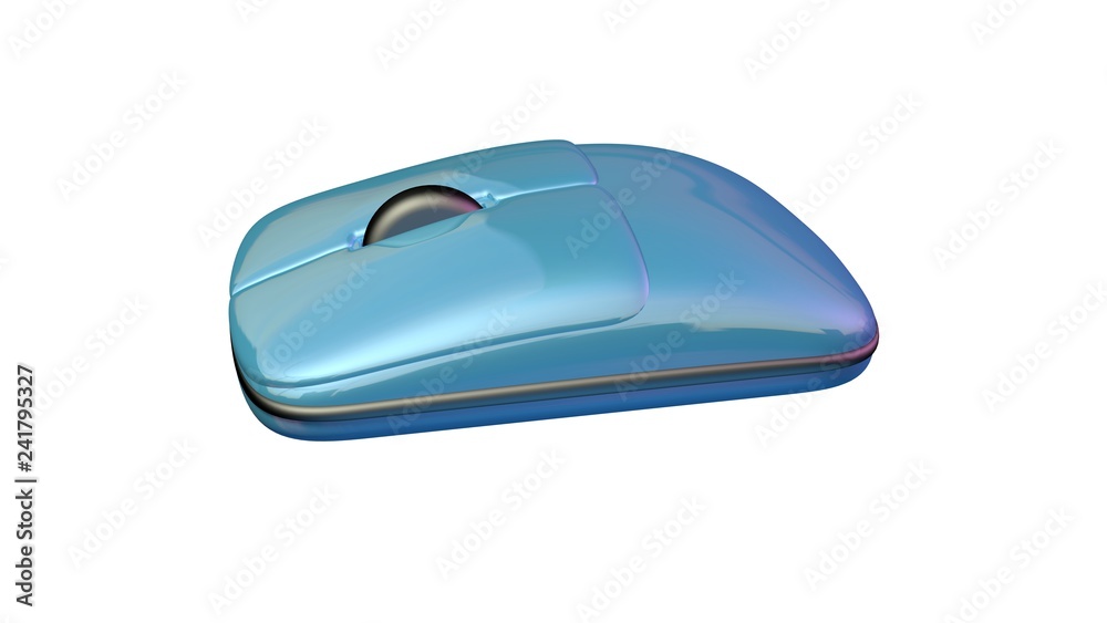 Computer mouse . Blue color. Clean germ free. Isolated on white background. 3d render Computer mouse . Blue color. Clean germ free. Isolated on white background. 3d render