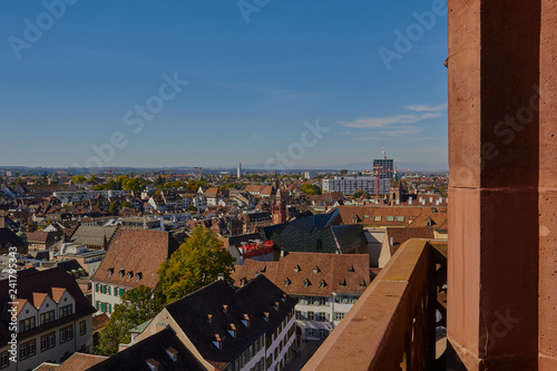 Aussicht auf die Stadt-Basel vom Turm des Münsters 