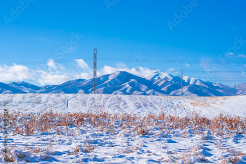 Photography Oquirrh Mountains in winter snow