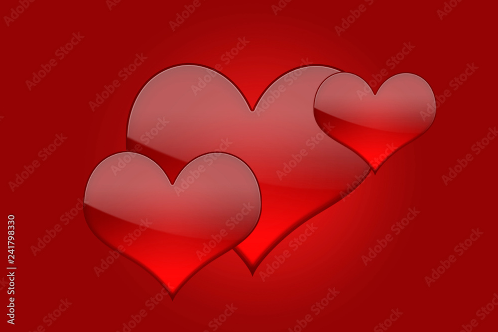 Red heart pattern on red background, Abstract background with a various size of red heart, Love concept. Red heart pattern on red background, Abstract background with a various size of red heart, Love concept.